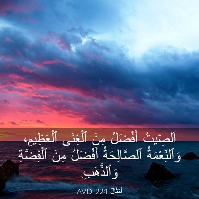 Picture 03 - أَمْثَالٌ 22:1 AVD - اَلصِّيتُ أَفْضَلُ مِنَ - Bible Verse Picture