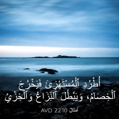 Picture 03 - أَمْثَالٌ 22:10 AVD - أُطْرُدِ ٱلْمُسْتَهْزِئَ - Bible Verse Picture