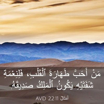 Picture 03 - أَمْثَالٌ 22:11 AVD - مَنْ أَحَبَّ طَهَارَةَ - Bible Verse Picture