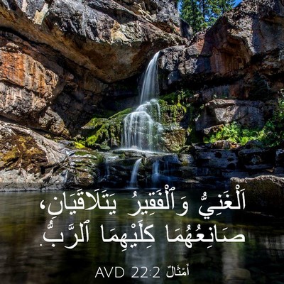 Picture 03 - أَمْثَالٌ 22:2 AVD - اَلْغَنِيُّ وَٱلْفَقِيرُ - Bible Verse Picture