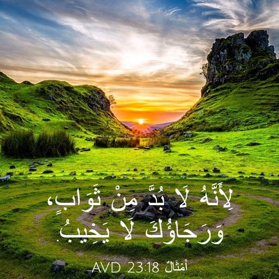 Picture 03 - أَمْثَالٌ 23:18 AVD - لِأَنَّهُ لَا بُدَّ مِنْ - Bible Verse Picture