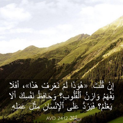 Picture 03 - أَمْثَالٌ 24:12 AVD - إِنْ قُلْتَ: «هُوَذَا لَمْ - Bible Verse Picture