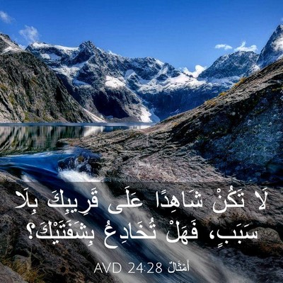 Picture 03 - أَمْثَالٌ 24:28 AVD - لَا تَكُنْ شَاهِدًا عَلَى - Bible Verse Picture