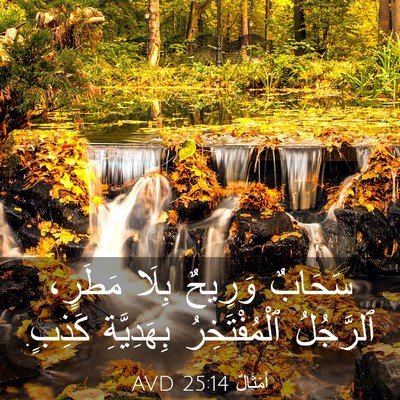 Picture 03 - أَمْثَالٌ 25:14 AVD - سَحَابٌ وَرِيحٌ بِلَا - Bible Verse Picture