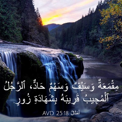 Picture 03 - أَمْثَالٌ 25:18 AVD - مِقْمَعَةٌ وَسَيْفٌ - Bible Verse Picture