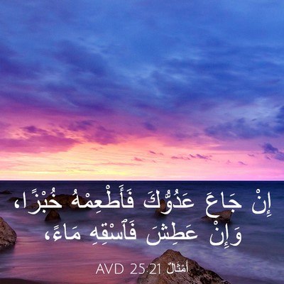 Picture 03 - أَمْثَالٌ 25:21 AVD - إِنْ جَاعَ عَدُوُّكَ - Bible Verse Picture