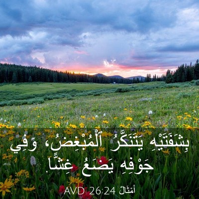 Picture 03 - أَمْثَالٌ 26:24 AVD - بِشَفَتَيْهِ يَتَنَكَّرُ - Bible Verse Picture