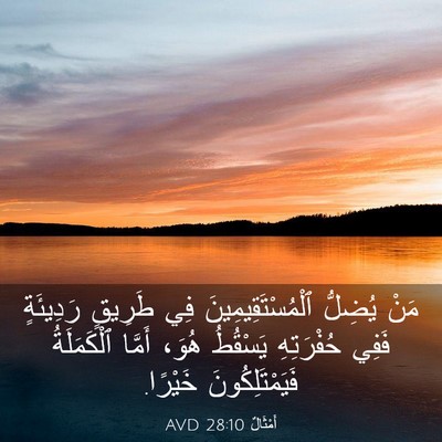 Picture 03 - أَمْثَالٌ 28:10 AVD - مَنْ يُضِلُّ - Bible Verse Picture