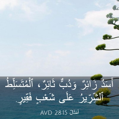 Picture 03 - أَمْثَالٌ 28:15 AVD - أَسَدٌ زَائِرٌ وَدُبٌّ - Bible Verse Picture