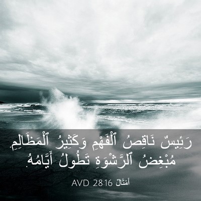 Picture 03 - أَمْثَالٌ 28:16 AVD - رَئِيسٌ نَاقِصُ ٱلْفَهْمِ - Bible Verse Picture