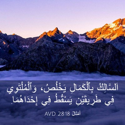 Picture 03 - أَمْثَالٌ 28:18 AVD - اَلسَّالِكُ بِٱلْكَمَالِ - Bible Verse Picture