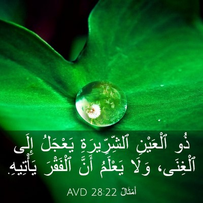 Picture 03 - أَمْثَالٌ 28:22 AVD - ذُو ٱلْعَيْنِ - Bible Verse Picture