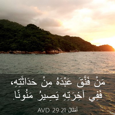 Picture 03 - أَمْثَالٌ 29:21 AVD - مَنْ فَنَّقَ عَبْدَهُ مِنْ - Bible Verse Picture
