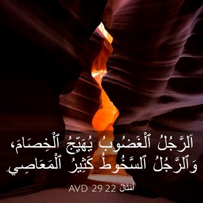 Picture 03 - أَمْثَالٌ 29:22 AVD - اَلرَّجُلُ ٱلْغَضُوبُ - Bible Verse Picture