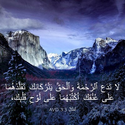 Picture 03 - أَمْثَالٌ 3:3 AVD - لَا تَدَعِ ٱلرَّحْمَةَ - Bible Verse Picture