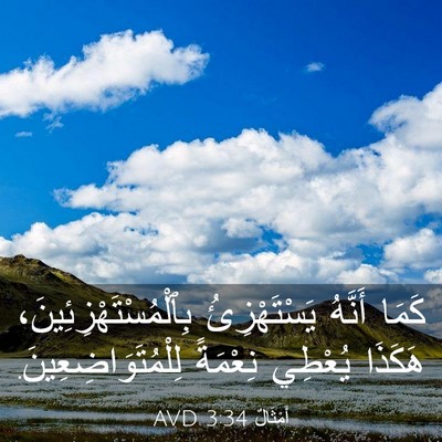 Picture 03 - أَمْثَالٌ 3:34 AVD - كَمَا أَنَّهُ - Bible Verse Picture