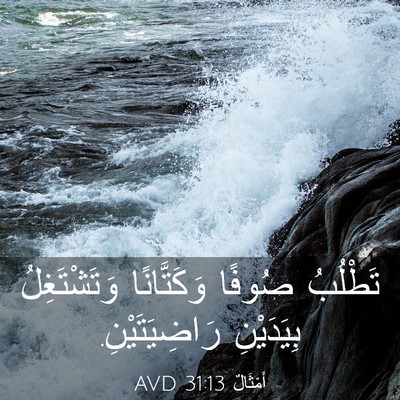Picture 03 - أَمْثَالٌ 31:13 AVD - تَطْلُبُ صُوفًا - Bible Verse Picture