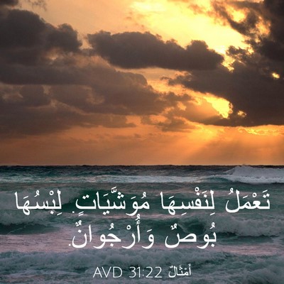 Picture 03 - أَمْثَالٌ 31:22 AVD - تَعْمَلُ لِنَفْسِهَا - Bible Verse Picture