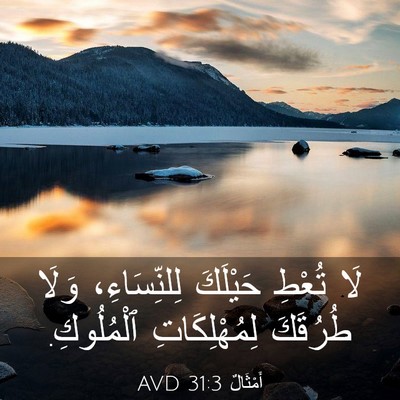 Picture 03 - أَمْثَالٌ 31:3 AVD - لَا تُعْطِ حَيْلَكَ - Bible Verse Picture
