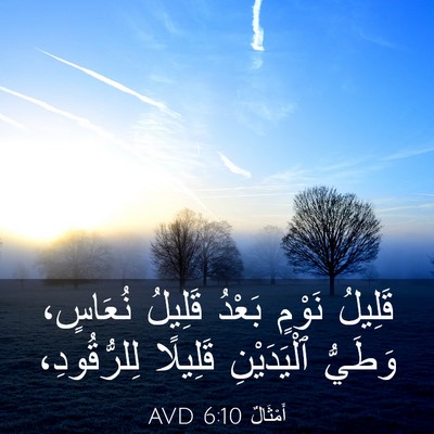 Picture 03 - أَمْثَالٌ 6:10 AVD - قَلِيلُ نَوْمٍ بَعْدُ - Bible Verse Picture
