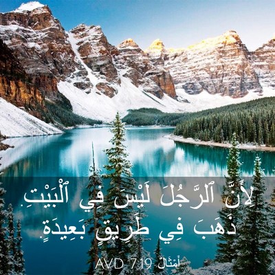 Picture 03 - أَمْثَالٌ 7:19 AVD - لِأَنَّ ٱلرَّجُلَ لَيْسَ - Bible Verse Picture