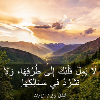 Picture 03 - أَمْثَالٌ 7:25 AVD - لَا يَمِلْ قَلْبُكَ إِلَى - Bible Verse Picture