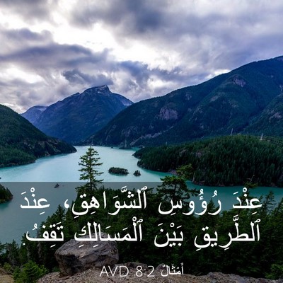 Picture 03 - أَمْثَالٌ 8:2 AVD - عِنْدَ رُؤُوسِ - Bible Verse Picture