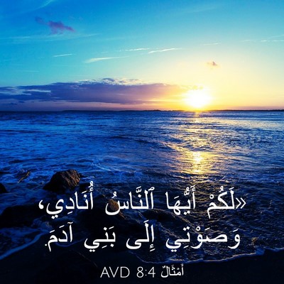 Picture 03 - أَمْثَالٌ 8:4 AVD - «لَكُمْ أَيُّهَا ٱلنَّاسُ - Bible Verse Picture