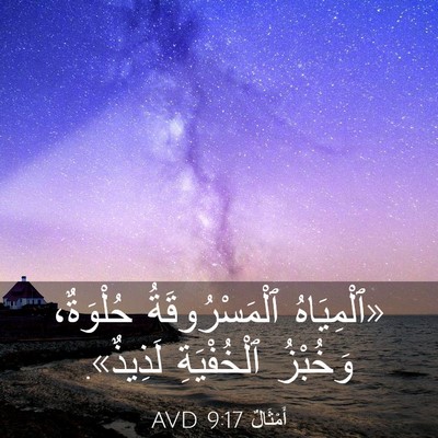 Picture 03 - أَمْثَالٌ 9:17 AVD - «ٱلْمِيَاهُ - Bible Verse Picture