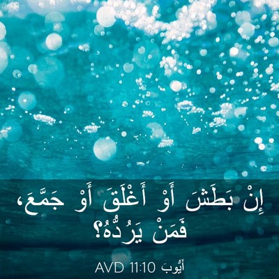 Picture 03 - أَيُّوبَ 11:10 AVD - إِنْ بَطَشَ أَوْ أَغْلَقَ - Bible Verse Picture