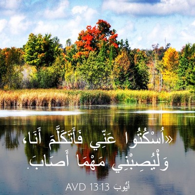 Picture 03 - أَيُّوبَ 13:13 AVD - «اُسْكُتُوا عَنِّي - Bible Verse Picture