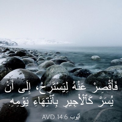 Picture 03 - أَيُّوبَ 14:6 AVD - فَأَقْصِرْ عَنْهُ - Bible Verse Picture