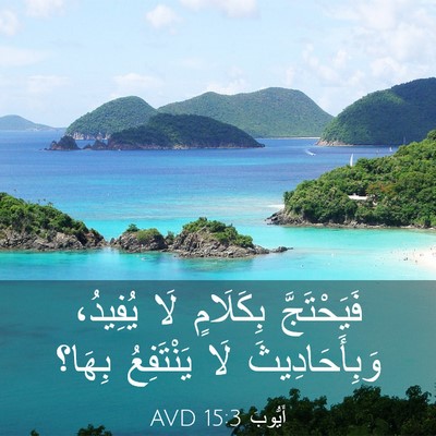 Picture 03 - أَيُّوبَ 15:3 AVD - فَيَحْتَجَّ بِكَلَامٍ لَا - Bible Verse Picture