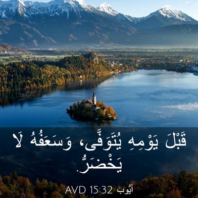 Picture 03 - أَيُّوبَ 15:32 AVD - قَبْلَ يَوْمِهِ - Bible Verse Picture