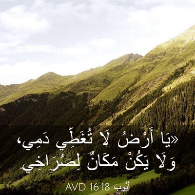 Picture 03 - أَيُّوبَ 16:18 AVD - «يَا أَرْضُ لَا تُغَطِّي - Bible Verse Picture