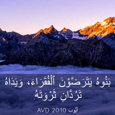 Picture 03 - أَيُّوبَ 20:10 AVD - بَنُوهُ يَتَرَضَّوْنَ - Bible Verse Picture