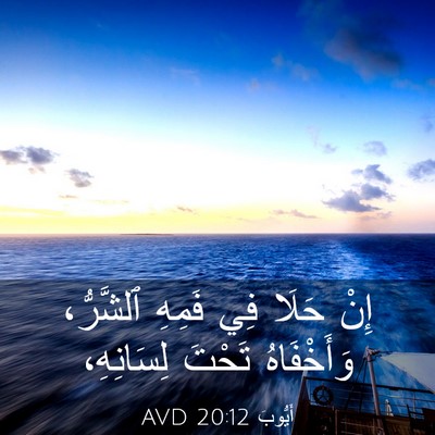 Picture 03 - أَيُّوبَ 20:12 AVD - إِنْ حَلَا فِي فَمِهِ - Bible Verse Picture