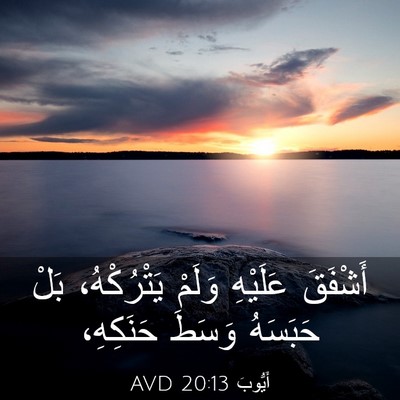 Picture 03 - أَيُّوبَ 20:13 AVD - أَشْفَقَ عَلَيْهِ وَلَمْ - Bible Verse Picture