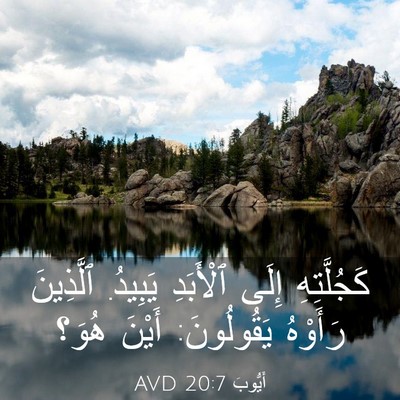 Picture 03 - أَيُّوبَ 20:7 AVD - كَجُلَّتِهِ إِلَى - Bible Verse Picture