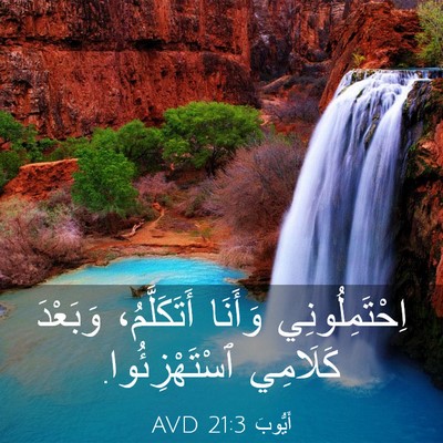 Picture 03 - أَيُّوبَ 21:3 AVD - اِحْتَمِلُونِي وَأَنَا - Bible Verse Picture