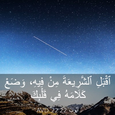 Picture 03 - أَيُّوبَ 22:22 AVD - ٱقْبَلِ ٱلشَّرِيعَةَ مِنْ - Bible Verse Picture