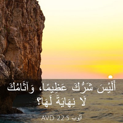 Picture 03 - أَيُّوبَ 22:5 AVD - أَلَيْسَ شَرُّكَ - Bible Verse Picture