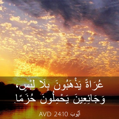 Picture 03 - أَيُّوبَ 24:10 AVD - عُرَاةً يَذْهَبُونَ بِلَا - Bible Verse Picture