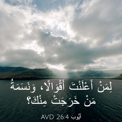 Picture 03 - أَيُّوبَ 26:4 AVD - لِمَنْ أَعْلَنْتَ - Bible Verse Picture