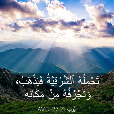 Picture 03 - أَيُّوبَ 27:21 AVD - تَحْمِلُهُ ٱلشَّرْقِيَّةُ - Bible Verse Picture