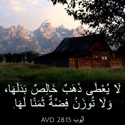 Picture 03 - أَيُّوبَ 28:15 AVD - لَا يُعْطَى ذَهَبٌ خَالِصٌ - Bible Verse Picture