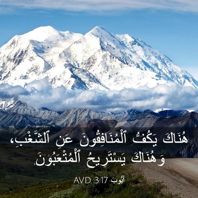 Picture 03 - أَيُّوبَ 3:17 AVD - هُنَاكَ يَكُفُّ - Bible Verse Picture