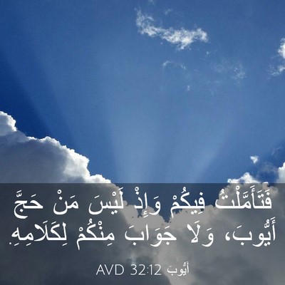 Picture 03 - أَيُّوبَ 32:12 AVD - فَتَأَمَّلْتُ فِيكُمْ - Bible Verse Picture