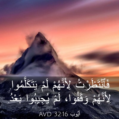 Picture 03 - أَيُّوبَ 32:16 AVD - فَٱنْتَظَرْتُ لِأَنَّهُمْ - Bible Verse Picture