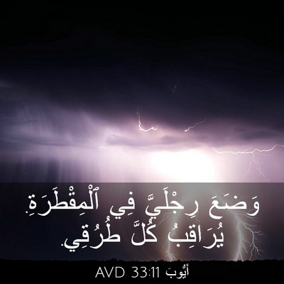 Picture 03 - أَيُّوبَ 33:11 AVD - وَضَعَ رِجْلَيَّ فِي - Bible Verse Picture